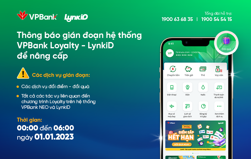 Điểm tích lũy sắp hết hạn và gián đoạn hệ thống tích điểm đổi quà LynkiD