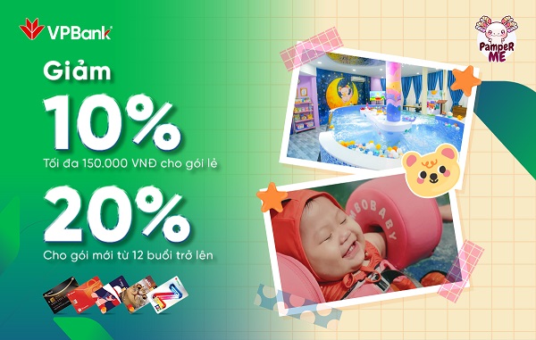 Giảm đến 20% khi chi tiêu thẻ VPBank dịch vụ bơi thủy liệu & spa tại Pamper Me